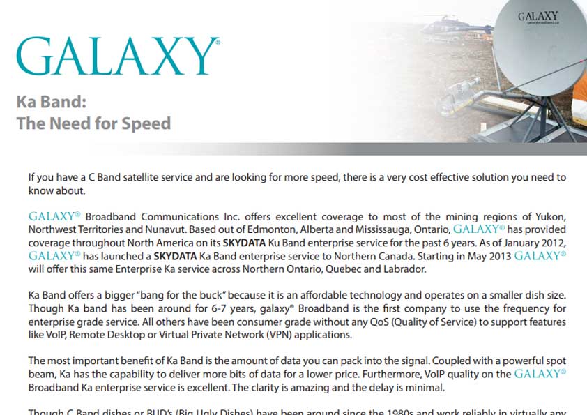 Ka Band: The Need For Speed